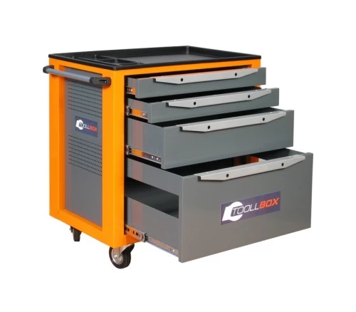 Тележка инструментальная ToollBox TBS-4 (оранжевая)